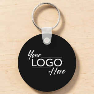 Modern Logo Black Keychain