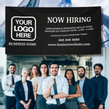 Modern Logo Black White Now Hiring