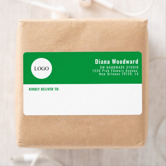 Modern Logo Bright Green and White Business  Label (Insitu)