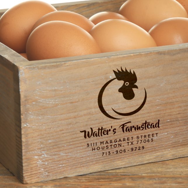 Modern Logo Business & Family Farm Egg Carton Self-inking Stamp (Creator Uploaded)