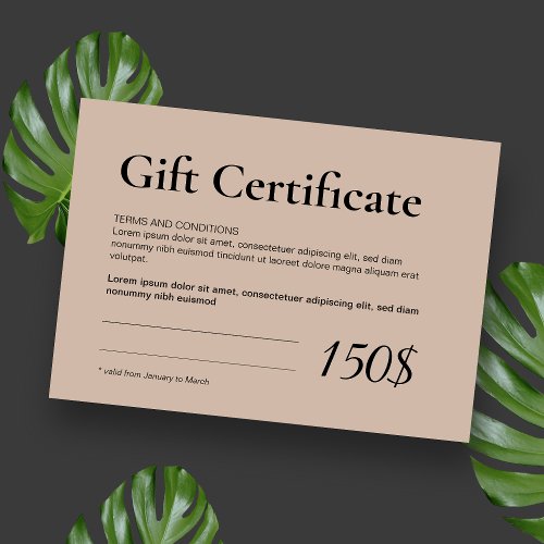 Modern Logo Business Gift Certificate