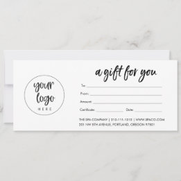 Modern Logo Business Gift Certificate (Matte)