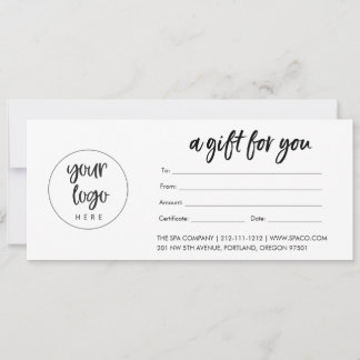 Modern Logo Business Gift Certificate (Matte)