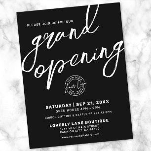 Modern Logo Business Grand Opening Invitation Postcard