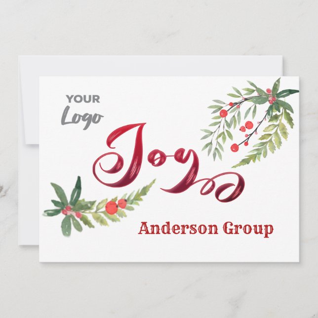 Modern logo calligraphy joy botanical  holiday  (Front)