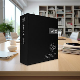 Modern Logo - color block - shades of black 3 Ring Binder