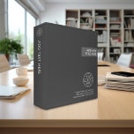 Modern Logo - color block - shades of grey 3 Ring Binder<br><div class="desc">A simple,  no frills design for any company. Upload your logo. If your logo doesn't fit,  click on the CUSTOMIZE it button. In the design area,  you will be able to adjust the logo and type.</div>