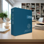 Modern Logo - color block - shades of navy blue 3 Ring Binder<br><div class="desc">A simple,  no frills design for any company. Upload your logo. If your logo doesn't fit,  click on the CUSTOMIZE it button. In the design area,  you will be able to adjust the logo and type.</div>