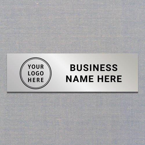 Modern Logo Company Professional Silver Name Tag