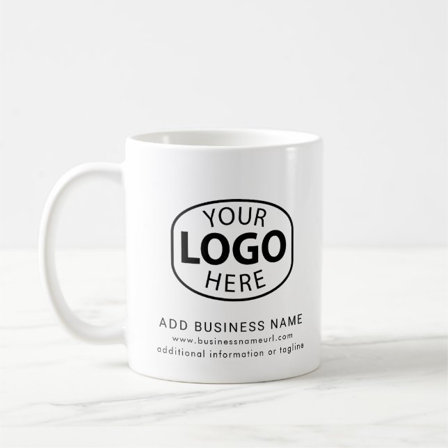 Modern Logo Corporate Employees Custom Coffee Mug (Left)