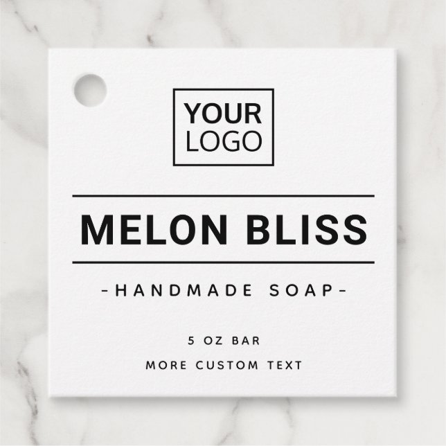 Modern logo custom color square product label (Front)