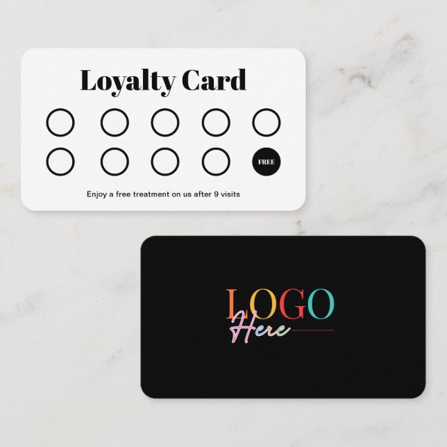 Modern Logo Customer Loyalty Punch Card Company (Front/Back)