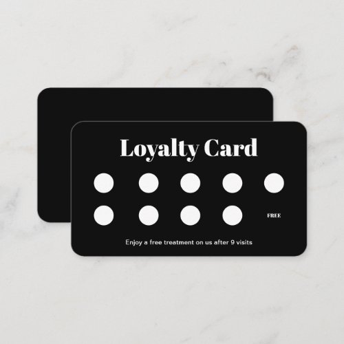 Modern Logo Customer Loyalty Punch Card Dark Black