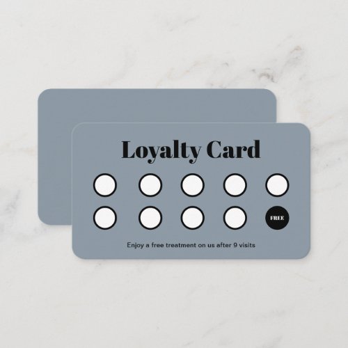 Modern Logo Customer Loyalty Punch Card Navy Blue
