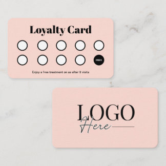 Modern Logo Customer Loyalty Punch Card Salon Pink