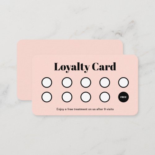 Modern Logo Customer Loyalty Punch Card Salon Pink