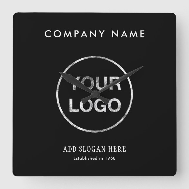 Modern Logo Design Company Square Wall Clock (Front)