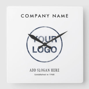Modern Logo Design Company Square Wall Clock