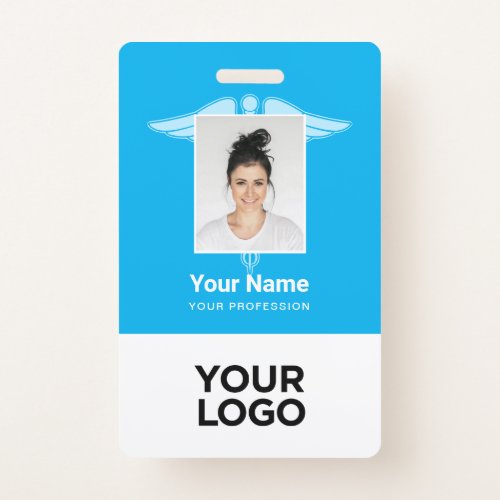 Modern Logo Employee Doctor Nurse Photo Name ID Badge