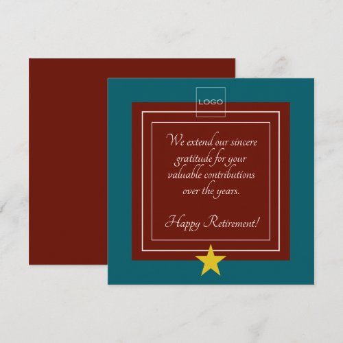 Modern Logo, Gold Star Burgundy and Teal Retirment