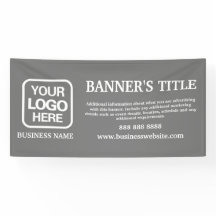 Modern Logo Gray White Business Banner