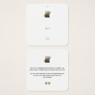 Modern Logo Hanging Square Clothing Price Tag