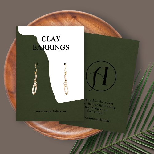 Modern Logo Jewelry Earring Display Card