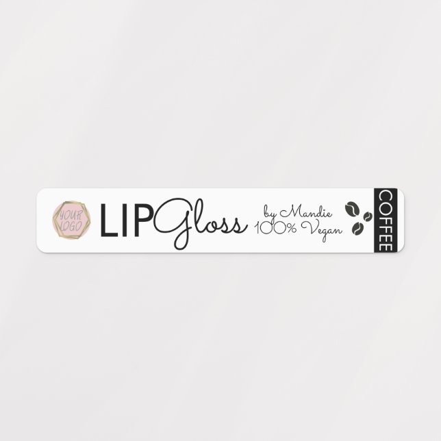 Modern Logo Lip Gloss Branding Packaging Coffee Labels (Design 1)