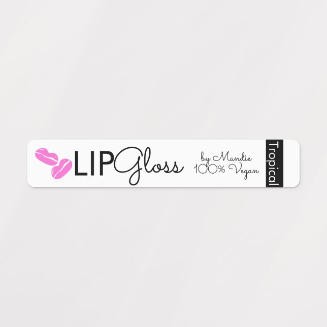 Modern Logo Lip Gloss Lips Branding Packaging  Labels (Design 1)