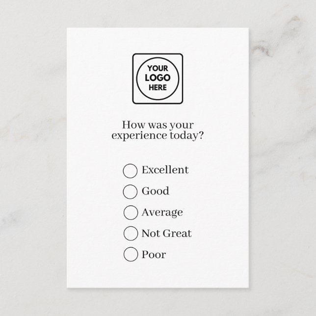 Modern Logo | Minimalist Business Feedback Design Enclosure Card (Front)