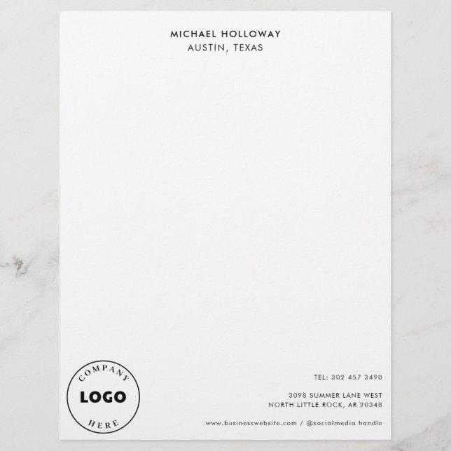 Modern Logo Minimalist Elegant Business Letterhead (Front)