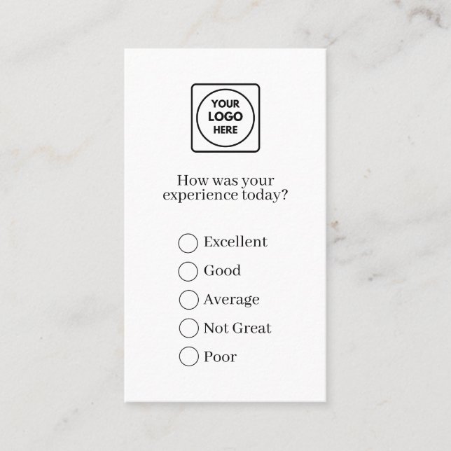 Modern Logo | Minimalist Feedback & Survey Design Business Card (Front)