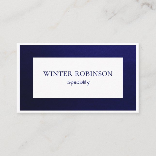 Modern logo minimalist midnight blue white  business card (Front)