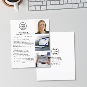 Modern Logo Minimalist White Consultant Business Flyer