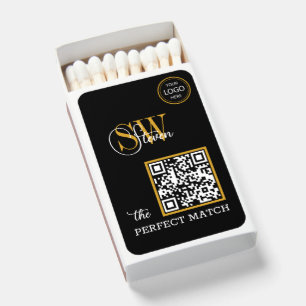 Modern Logo & Monogrammed Name / QR Code Matchboxes