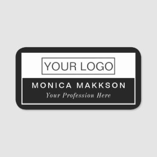 Modern logo, name and title classy name tag