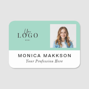 Modern logo, name and title classy name tag