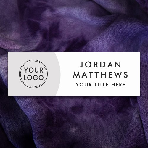 Modern logo name and title light gray and white name tag