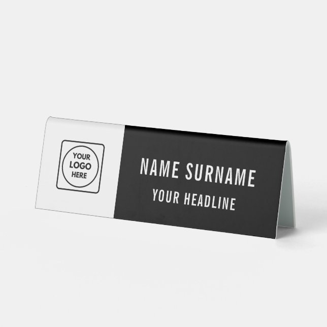 Modern Logo Name & Title Table Tent (Front)