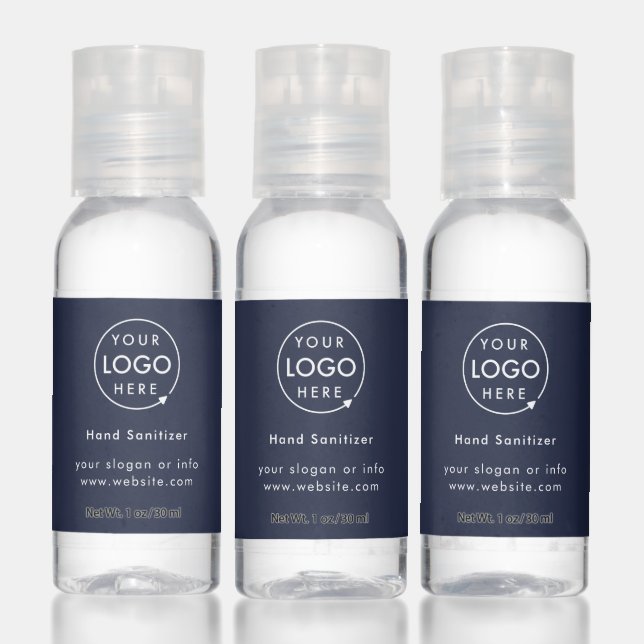 Modern Logo | Navy Blue Business Covid-19 Safety Hand Sanitizer (Set)