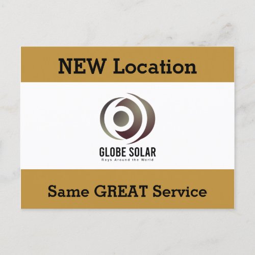 Modern Logo  New Place Same Service Postcard