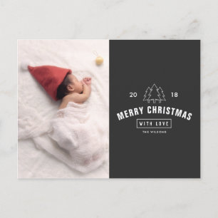 Modern Logo Newborn Baby Christmas Holiday Postcard