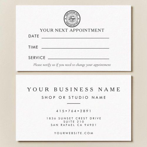 Modern Logo Office Appointment Card