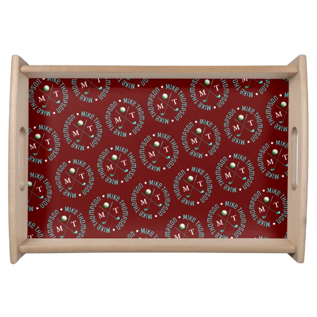 Modern Logo Pattern for a Stylish Golf-Player  Serving Tray (Front)