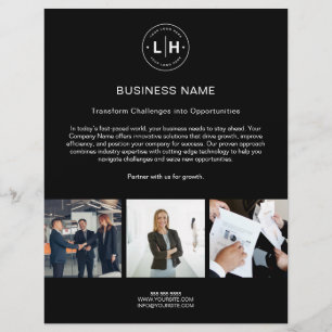 Modern Logo Photo Corporate Black Business Flyer