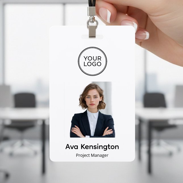 Modern Logo & Photo | Custom Employee Name Badge (Creator Uploaded)