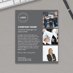 Modern Logo Photo Dark Gray Professional Business Flyer