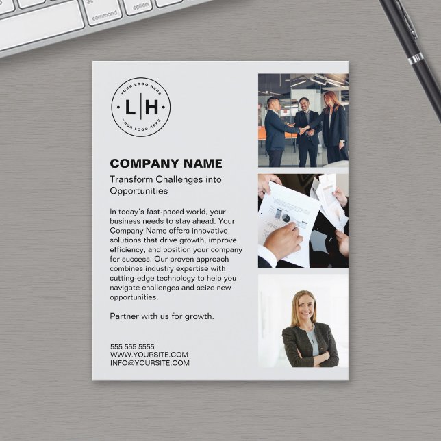 Modern Logo Photo Gray Professional Business Flyer (Modern Logo Photo Gray Professional Business Flyer)