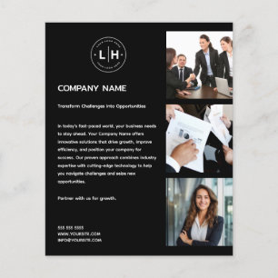 Modern Logo Photo Professional Black Business Flyer