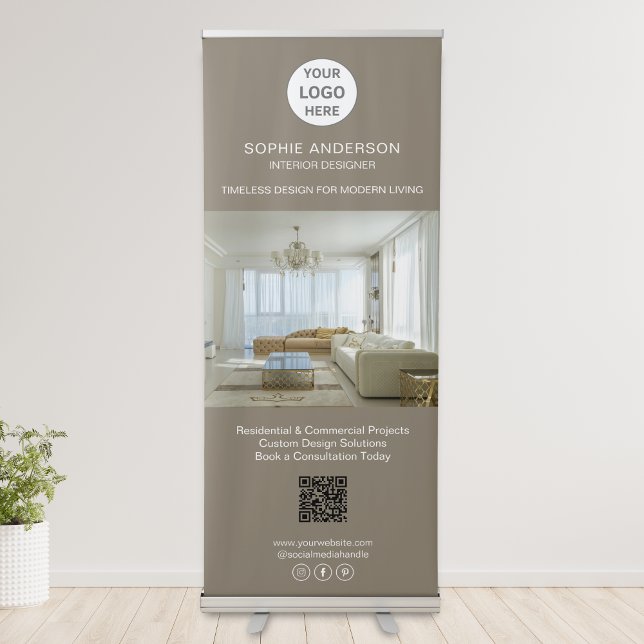 Modern Logo Photo QR Code Professional Business Retractable Banner (Modern Logo Photo QR Code Professional Business Retractable Banner)